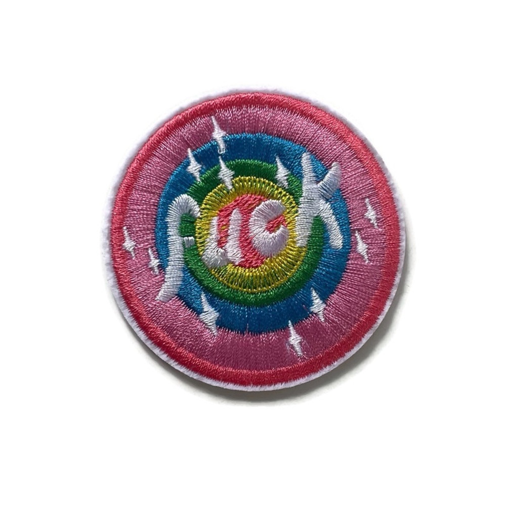 Pastel Round Fuck Embroidered Patch